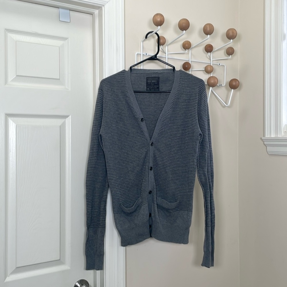 All Saints - Cardigan Sweater Top - Grey / Charcoal - Small